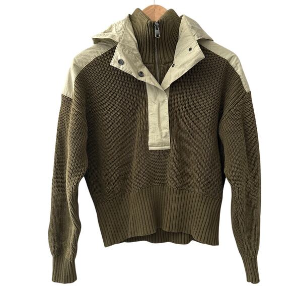 Varley Carter Half Zip True Knit Sweater Dark Olive Mix Size XXS - Picture 4 of 13